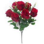 Zijden roos sweety crinkled rosebud bush with grass rood per, Ophalen of Verzenden, Nieuw