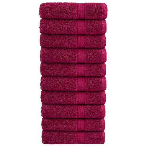 vidaXL Handdoeken SOLUND 10 st 600 g/m² 50x100 cm, Huis en Inrichting, Badkamer | Badtextiel en Accessoires, Rood, Nieuw, Verzenden