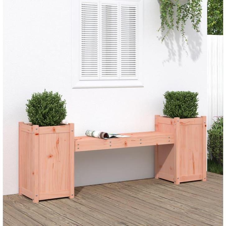 vidaXL Bankje met plantenbakken 180x36x63 cm grenenhout, Tuin en Terras, Tuinbanken, Nieuw, Verzenden