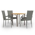 vidaXL 5-delige Tuinset poly rattan grijs, 4 zitplaatsen, Nieuw, Tuinset, Verzenden