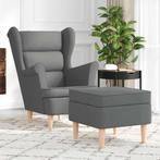 vidaXL Fauteuil met voetenbankje stof donkergrijs, Huis en Inrichting, Fauteuils, Verzenden, Nieuw