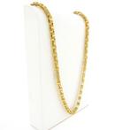 Lange gouden heren ketting met zirconia; Magnum chain | 8..., Sieraden, Tassen en Uiterlijk, Kettingen, Ophalen of Verzenden, Gebruikt