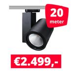 LED Railverlichting Mercato Zwart 20 spots + 20M rails, Ophalen of Verzenden