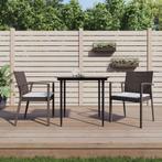 vidaXL Tuinstoelen 2 st met kussens 56,5x57x83 cm poly, Tuin en Terras, Tuinstoelen, Verzenden, Nieuw, Rotan