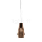Panzeri Olivia Hanglamp, plafondkapje zwart/glas tobacco, Verzenden, Nieuw