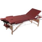 vidaXL Inklapbare massagetafel 3 zones met houten frame, Verzenden, Nieuw