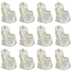 vidaXL Stoelhoes voor bruiloft 12 st crème, Verzenden, Nieuw