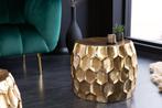 Design bijzettafel ORGANIC ORIENT 55cm goud metaal gehamerd, Huis en Inrichting, Ophalen of Verzenden, Nieuw