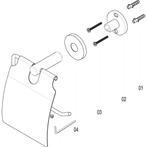 Toiletrolhouder met Klep - Leoni Rimbo - Rond - PVD -, Huis en Inrichting, Badkamer | Badtextiel en Accessoires, Ophalen of Verzenden