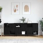 vidaXL Dressoirs 3 pcs Zwart eiken 180 x 35 x 70 cm Bewerkt, Huis en Inrichting, Verzenden, Nieuw, Overige houtsoorten, Minder dan 50 cm