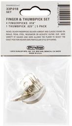 Jim Dunlop RVS vingerplectrum + duimplectrum  0.018 - 5-pack, Ophalen of Verzenden, Nieuw, Banjo