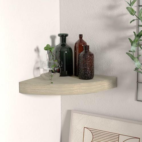 vidaXL Hoekschap zwevend 25x25x3,8 cm MDF eikenkleurig, Huis en Inrichting, Woonaccessoires | Wandplanken en Boekenplanken, Nieuw