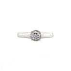 Witgouden vintage solitair ring met diamant 14 krt, Ophalen of Verzenden, Nieuw