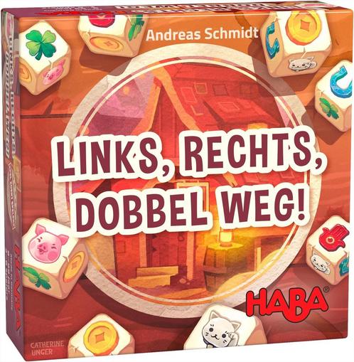 Haba spel dobbelstenen Links Rechts van €17,50 voor €9,99, Hobby en Vrije tijd, Gezelschapsspellen | Bordspellen, Ophalen of Verzenden