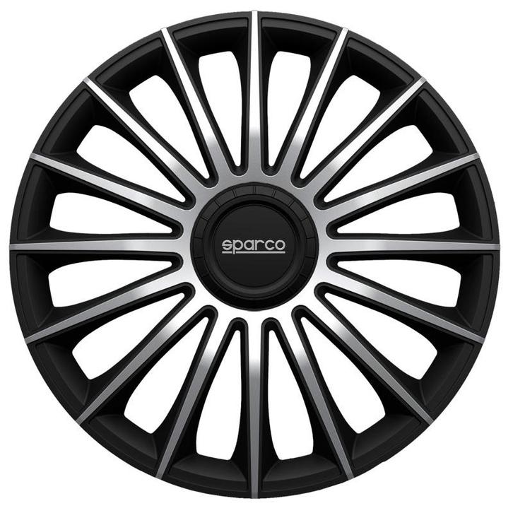 4-Delige Sparco Wieldoppen  Treviso 14-inch zwart/zilver, Auto diversen, Wieldoppen, Verzenden