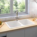 vidaXL Keukenwasbak Wit 76 x 48 x 30 cm Graniet, Verzenden, Nieuw