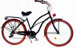 Meisjesfiets - cruiser - 26 - 7 versnellingen - zwart rood, Ophalen of Verzenden, Nieuw