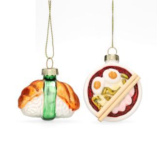 Sushi kerst ornament | Mica Decorations | Set van 2 (Glas), Diversen, Kerst, Nieuw, Verzenden