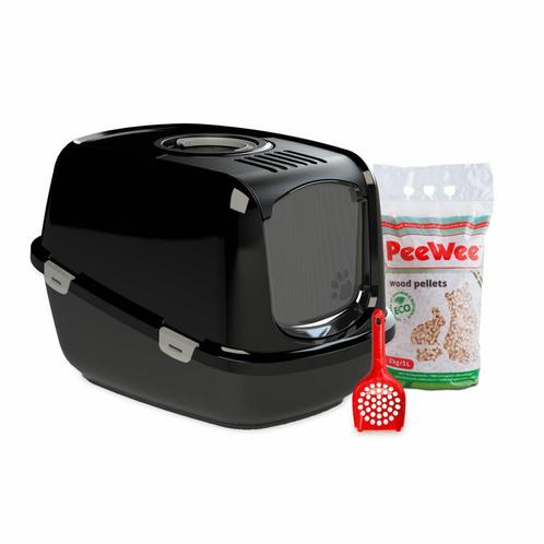 PeeWee Startpakket EcoDome Zwart 66,5 x 48,5 x 46,5 cm, Dieren en Toebehoren, Katten-accessoires, Nieuw, Verzenden
