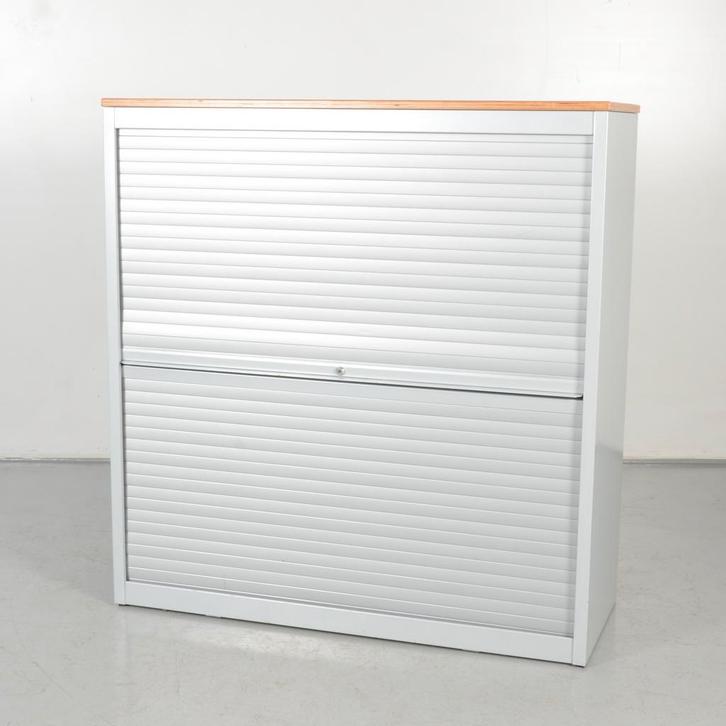 Zettoe roldeurkast, grijs, 126 x 120 cm, incl. 2 legborden,, Huis en Inrichting, Kasten | Roldeurkasten en Archiefkasten, Ophalen of Verzenden