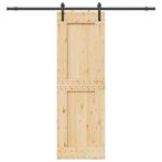 vidaXL Schuifdeur met beslag 70x210 cm massief grenenhout, Doe-het-zelf en Verbouw, Deuren en Horren, Verzenden, Nieuw
