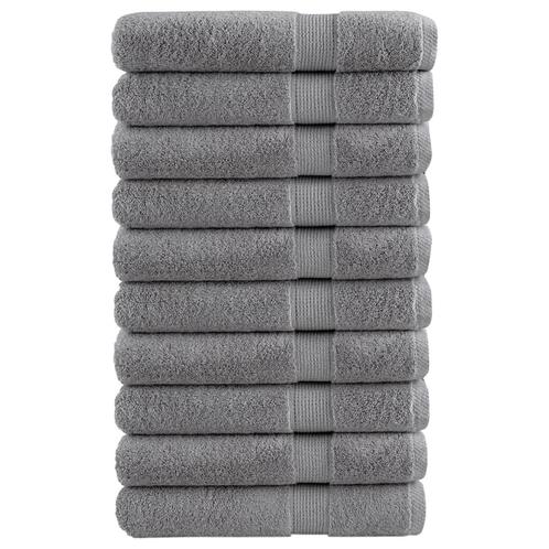vidaXL Handdoeken SOLUND 10 st 600 g/m² 100x200 cm grijs, Huis en Inrichting, Badkamer | Badtextiel en Accessoires, Grijs, Nieuw