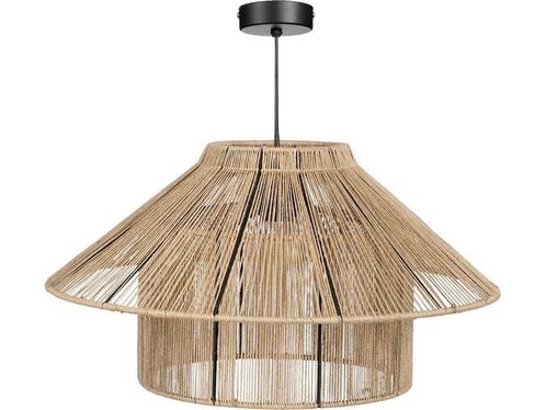 Mica Decorations Elsa Hanglamp - H28 x Ø50 cm - Jute -, Huis en Inrichting, Lampen | Hanglampen, Nieuw, Verzenden