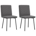 vidaXL Eetkamerstoelen 2 st kunstleer grijs, Huis en Inrichting, Verzenden, Nieuw, Grijs