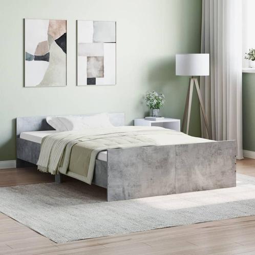 vidaXL Bedframe met hoofd- en voeteneinde betongrijs 120x190, Huis en Inrichting, Slaapkamer | Bedden, 120 cm, 190 cm of minder