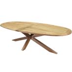 Ellips dining tuintafel 280x130xH76 cm met kruispoot teak, Tuin en Terras, Ophalen of Verzenden, Nieuw