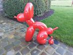Beeld, Extra large sculpture balloon dog red pooping - 80 cm