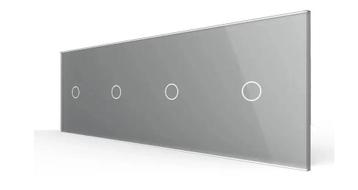 Livolo Touch Lichtschakelaar 4-Voudig | Grijs Glas | 1+1+1+1 beschikbaar voor biedingen