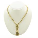 Gouden gedraaide schakel ketting | 52 cm, Sieraden, Tassen en Uiterlijk, Kettingen, Ophalen of Verzenden, Gebruikt, Overige kleuren