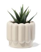 HEMA Bloempot 7x6cm keramiek ribbel grijs, Verzenden