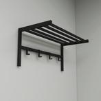 [en.casa] Wandkapstok Tolga met plank 32,5x69x34 cm zwart, Nieuw, Verzenden