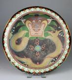 Coupe Rince Pinceaux in brons cloisonné - draken - Brons,, Antiek en Kunst