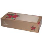 Taartdoos Stol met Venster 34x16x8cm Brons met Ster (Kerst), Verzenden, Nieuw