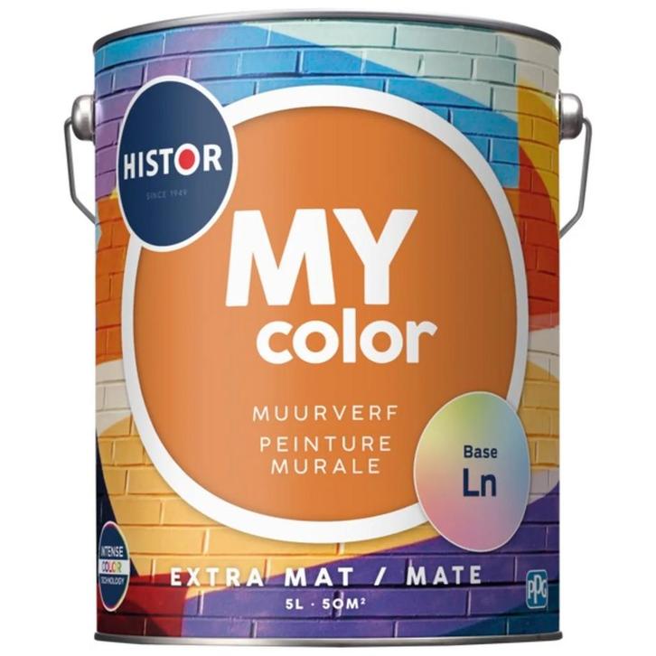 Histor MY color Muurverf Extra Mat RAL 9003 | Signaalwit 5L, Doe-het-zelf en Verbouw, Verf, Beits en Lak, Verf, Wit, Nieuw, Minder dan 5 liter