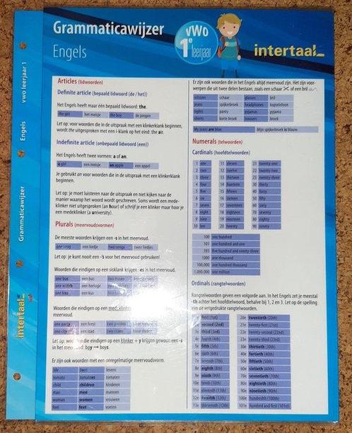 Grammaticawijzer Engels VWO 1 uitklapkaart 9789460308932, Boeken, Wetenschap, Zo goed als nieuw, Verzenden