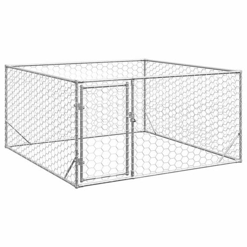 vidaXL Hondenkennel voor buiten met deur 2x2x1 m, Dieren en Toebehoren, Hondenhokken, Nieuw, Verzenden