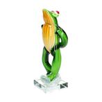 Beeldje - green frog - Glas