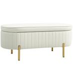 Zitbank Met Klapdeksel En Opbergruimte, Stoffen Bekleding, M, Verzenden, Nieuw