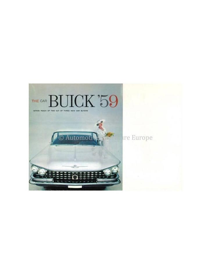 1959 BUICK PROGRAMMA BROCHURE ENGELS, Boeken, Auto's | Folders en Tijdschriften