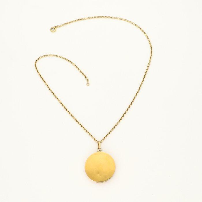 Ketting met hanger - 18 karaat Geel goud - Diamant, Sieraden, Tassen en Uiterlijk, Antieke sieraden