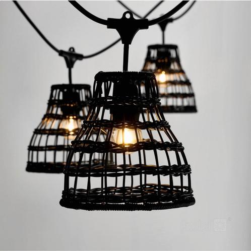 Complete Prikkabel met 5x lampenkappen | 5 Meter, Tuin en Terras, Buitenverlichting, Waterbestendig, Led, 50 tot 250 watt, Nieuw