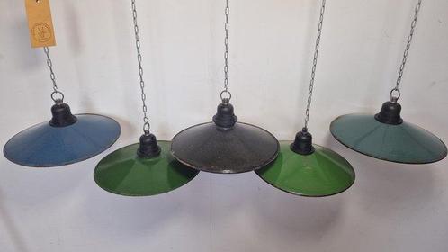 Plafondlamp - Emaille, Staal - set van 5 kleurrijke lampen, Antiek en Kunst, Antiek | Wandborden en Tegels