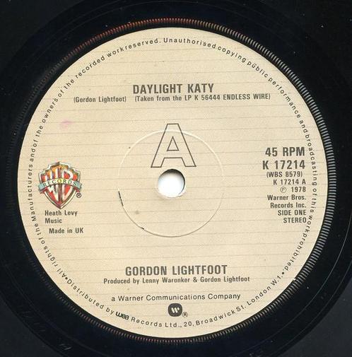 Single vinyl / 7 inch - Gordon Lightfoot - Daylight Katy, Cd's en Dvd's, Vinyl Singles, Zo goed als nieuw, Verzenden