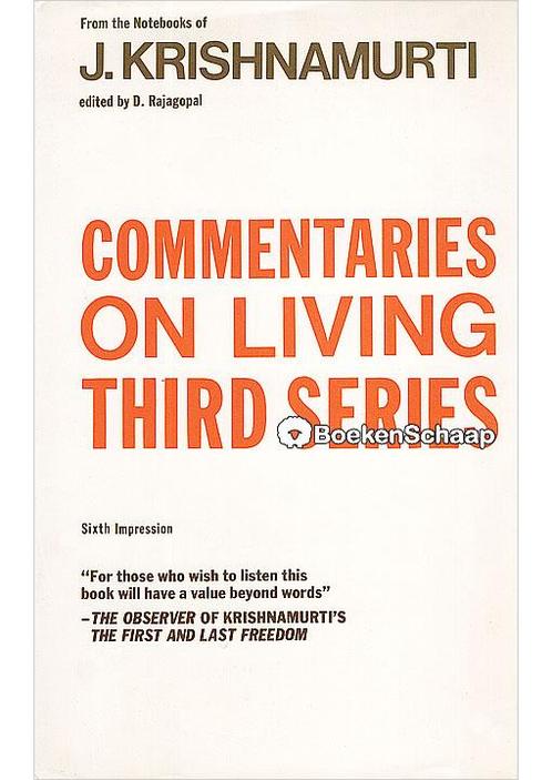 Commentaries on living Third series Krishnamurti, Boeken, Esoterie en Spiritualiteit, Verzenden