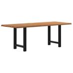 vidaXL Eettafel rechthoekig 220x80x74 cm massief eikenhout, Huis en Inrichting, Tafels | Eettafels, Verzenden, Nieuw