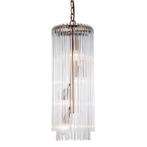 Plafond chandeler Lamp Aleena 25x25x69cm goud glas, Huis en Inrichting, Lampen | Hanglampen, Nieuw, Ophalen of Verzenden